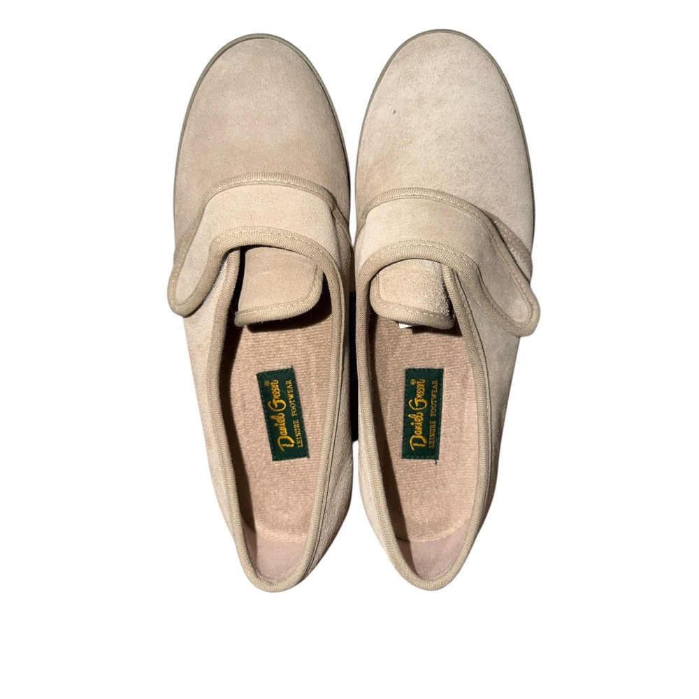 Daniel Green Jill Tan Suede Slip On Loafers Hook Loop Strap Women 9.5M 79122